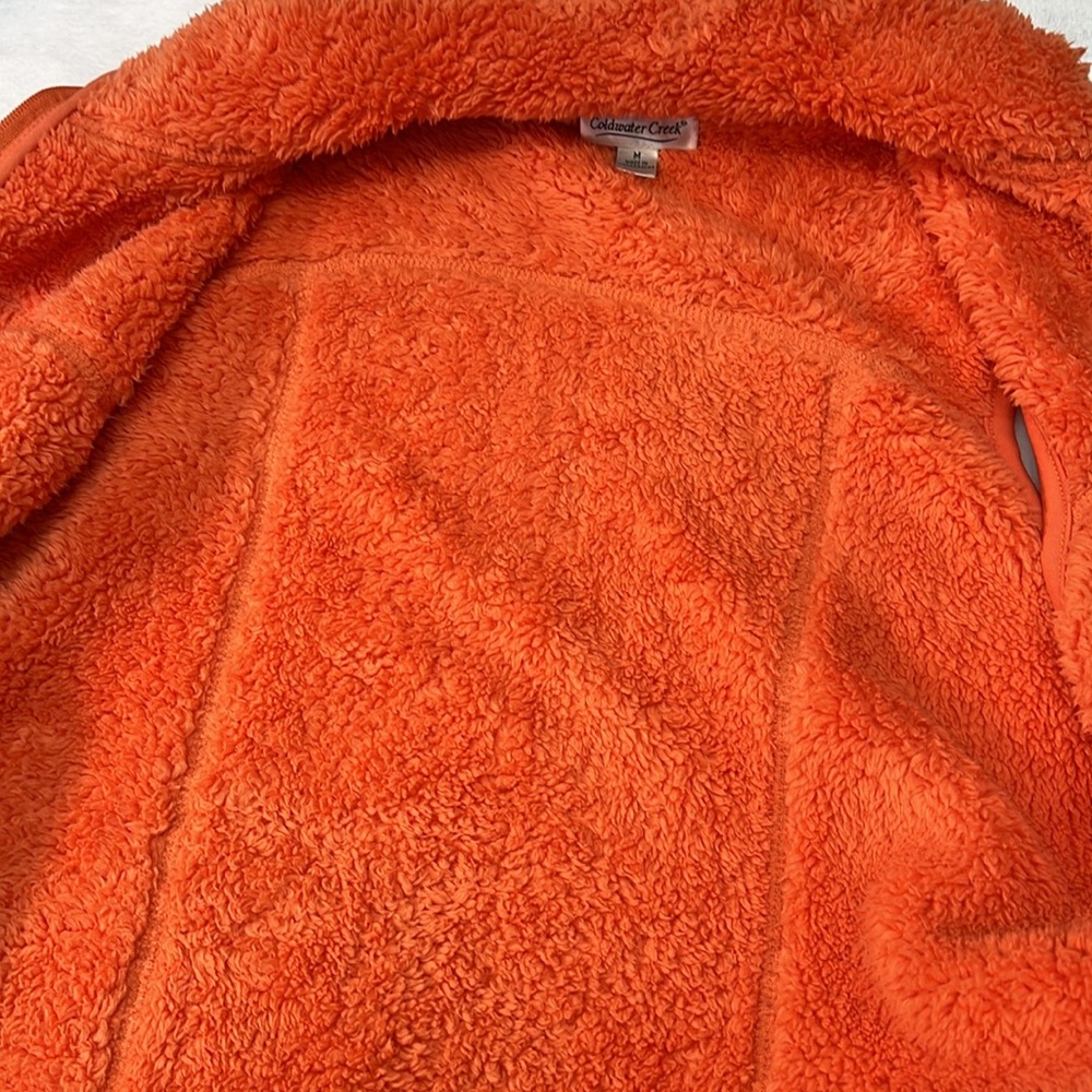 Coldwater Creek Women’s Outerwear Vest. EUC.  Size Medium. Tangerine Fleece. - Picture 6 of 8